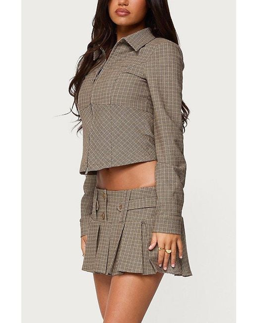 Edikted Multicolor Lockette Plaid Pleated Mini Skort