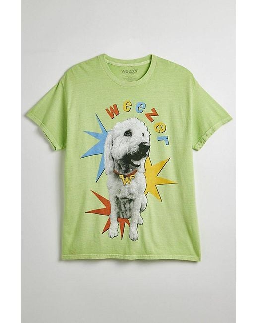 Urban Outfitters Weezer Margo Dog Graphic Tee in Green for