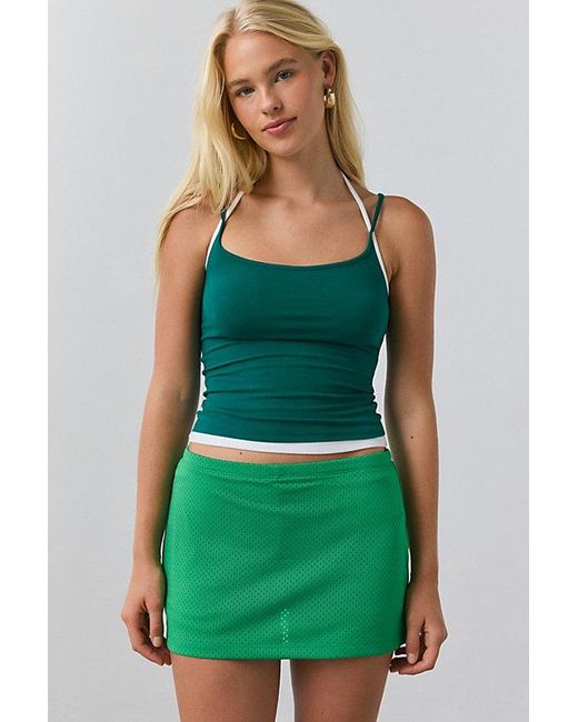 Out From Under Green Bec Basketball Mesh Low-Rise Micro Mini Skort