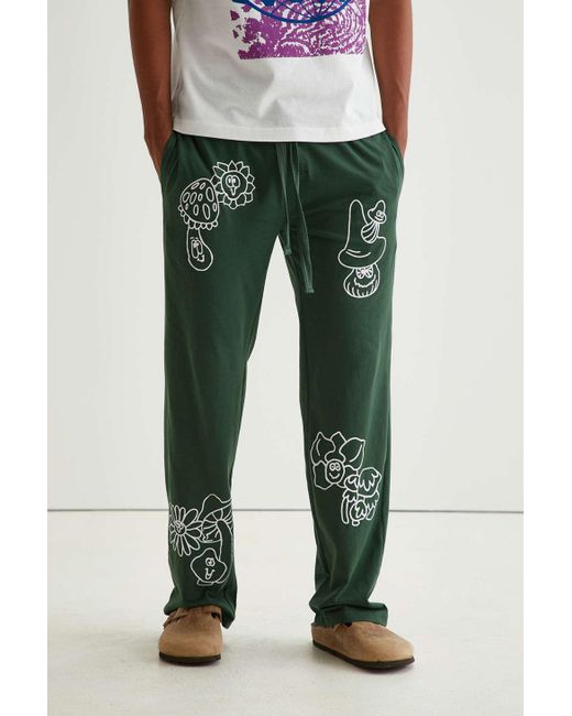 Urban Outfitters Green Mushroom Print Lounge Pant for men