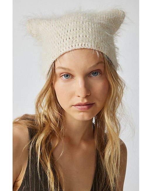 Urban Outfitters Brown Mylo Fuzzy Ear Beanie