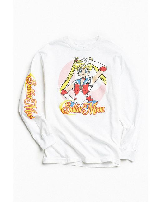 Urban Outfitters White Sailor Moon Long Sleeve Tee for men