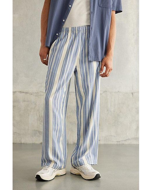 Standard Cloth Blue Striped Resort Pant for men