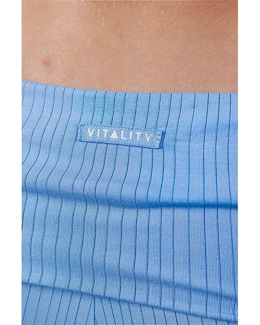 Vitaly Blue Float Rib Foldover Pant