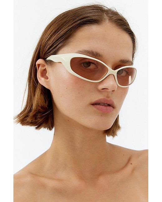 Urban Outfitters Brown Slade Slim Plastic Shield Sunglasses