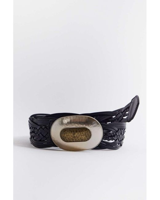 Urban Outfitters Gray Uo Braided Leather Belt