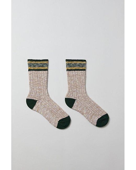 Urban Outfitters Green Marl Stripe Crew Sock for men