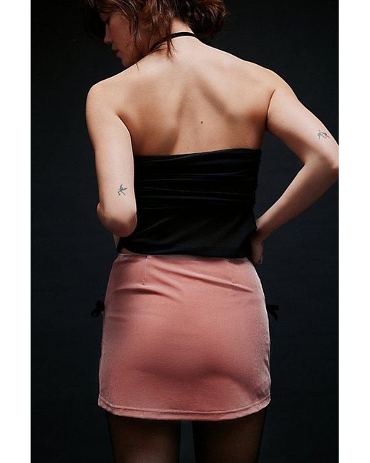 ZEMETA Black Pick Up Velvet Mini Skirt