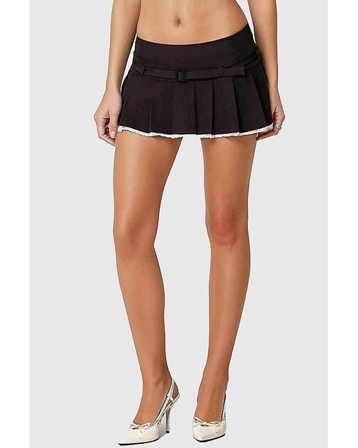 Edikted Black Lesly Pleated Mini Skort