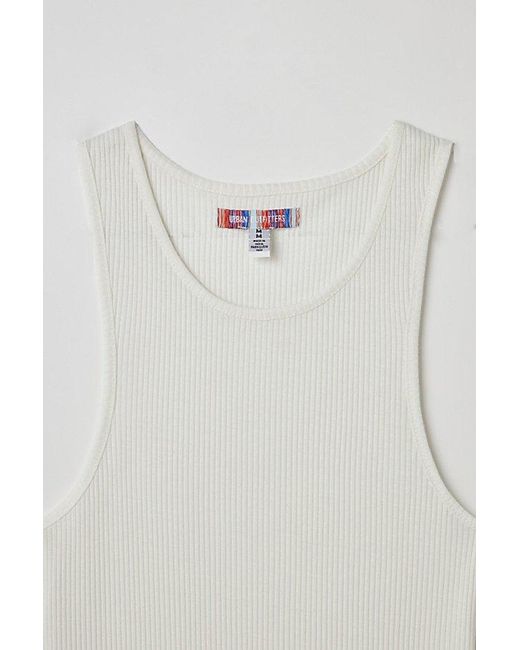 Urban Outfitters White Uo Classic Ribbed Tank Top for men