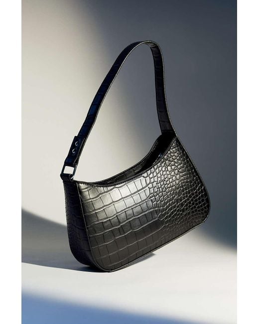 Urban Outfitters Black Uo Kez Modern Baguette Handbag