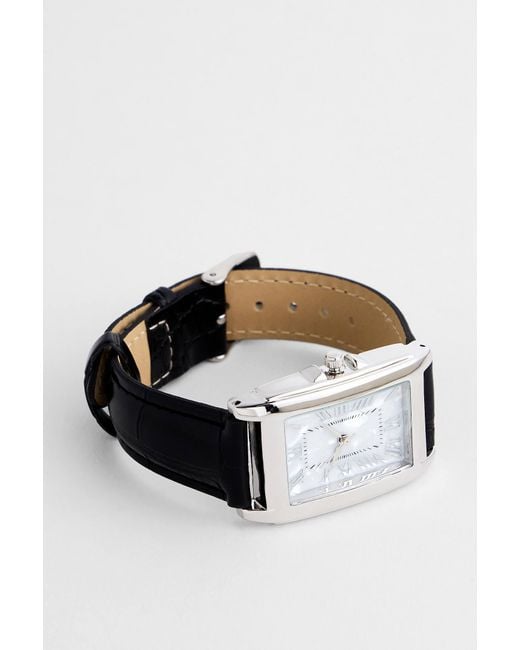 Silence + Noise White Silence + Noise Black Croc Watch for men
