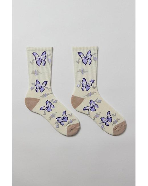 Urban Outfitters Purple Butterfly Crew Sock for men