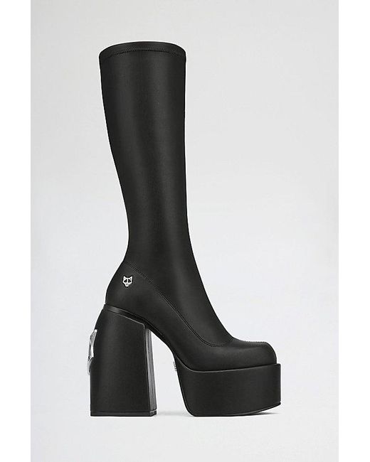 Naked Wolfe Black Spice Knee High Platform Boot