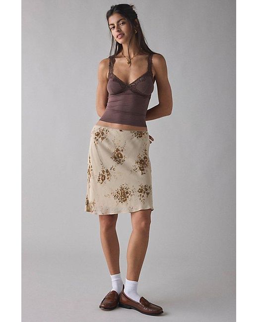 Out From Under Brown Lace Trim Soft Touch Cropped Cami