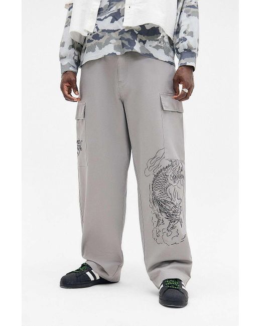 Ed Hardy Gray Uo Exclusive Grey Dragon Cargos for men
