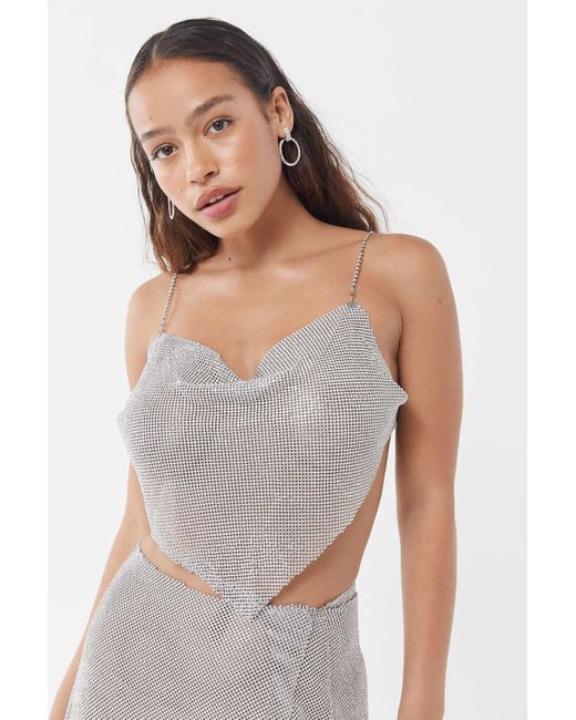 Urban Outfitters Metallic Uo That's Hot Sparkly Handkerchief Top
