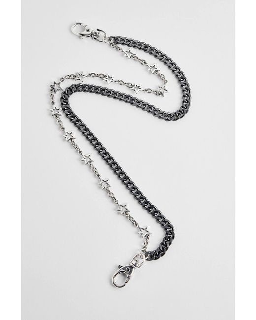 Urban Outfitters White Uo Star Double Wallet Chain for men