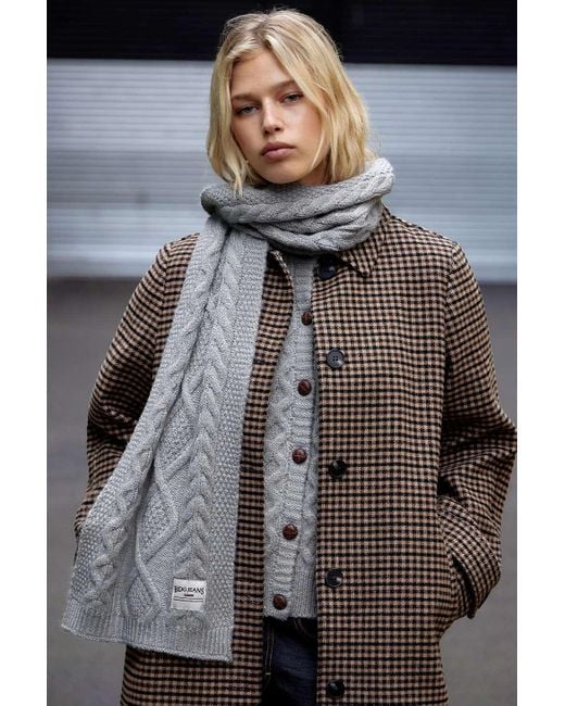 Urban Outfitters Uo Cable Knit Scarf in Grey Lyst UK