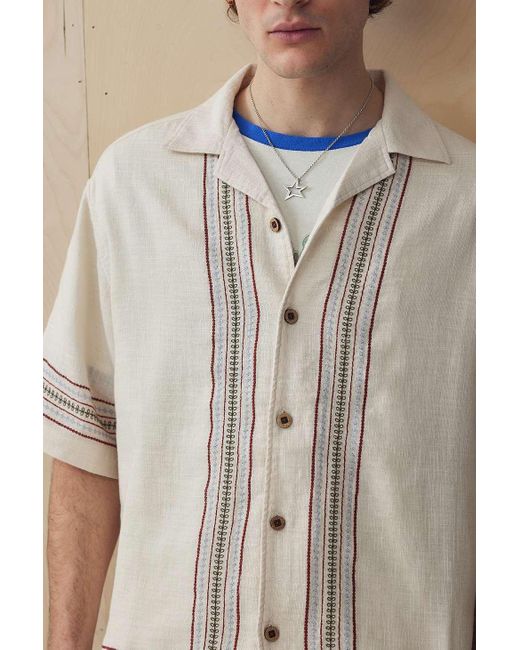 Urban Outfitters Natural Uo Ecru Fez Border Shirt for men