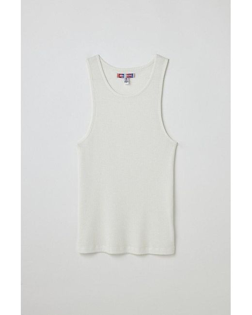 Urban Outfitters White Uo Classic Ribbed Tank Top for men