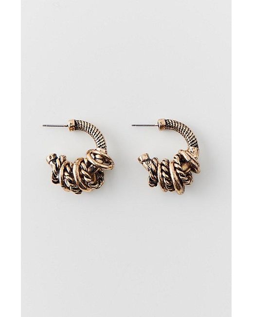 Urban Outfitters Black Texture Wrapped Hoop Earring