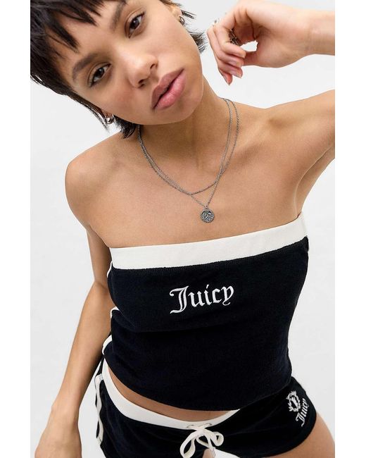 Juicy Couture Black Terry Towelling Tube Top