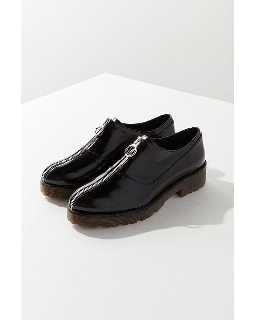 Urban Outfitters Black Tanis Zip-front Oxford