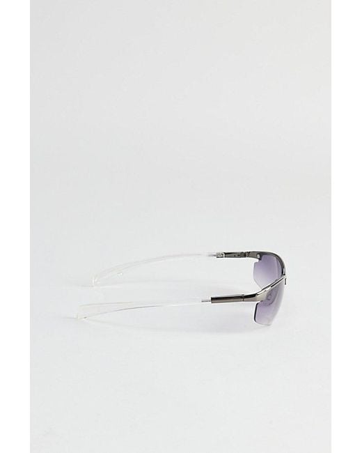 Urban Outfitters White Nikko Metal Shield Sunglasses for men