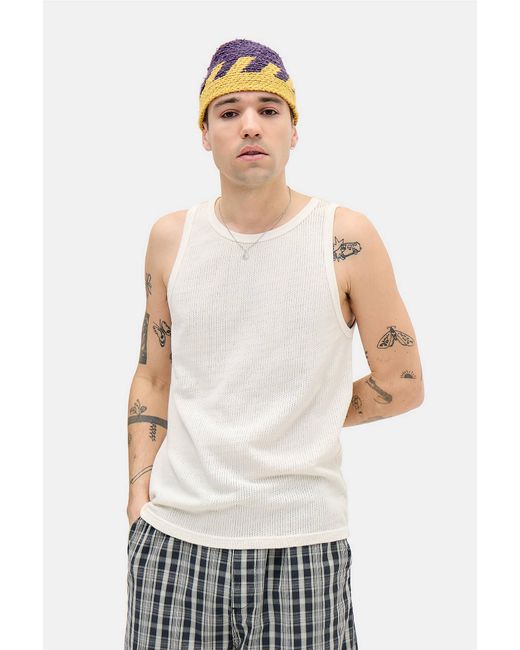 Urban Outfitters White Uo Ecru Mesh Vest Top Jacket for men