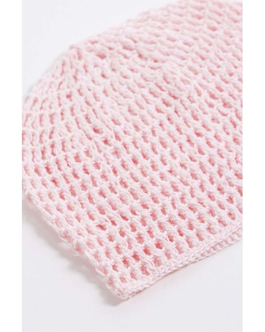 Urban Outfitters Pink Uo Mini Knitted Skull Cap