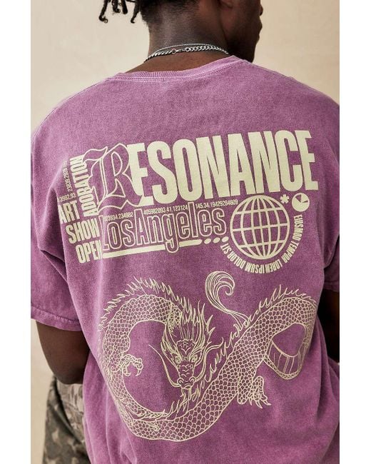 Urban Outfitters Purple Uo Burgundy Resonance T-shirt for men