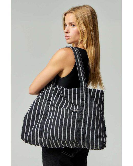 Urban Outfitters Black Bdg Stripe Canvas Tote Bag
