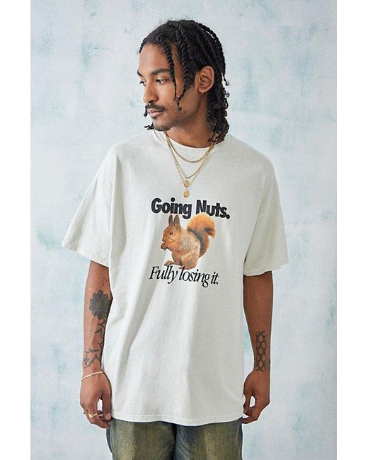 Urban Outfitters Gray Uo Going Nuts Tee for men
