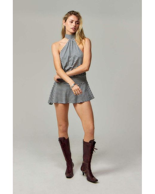 enya backless dress Enya Backless Mini Dress in Steel Jaded London