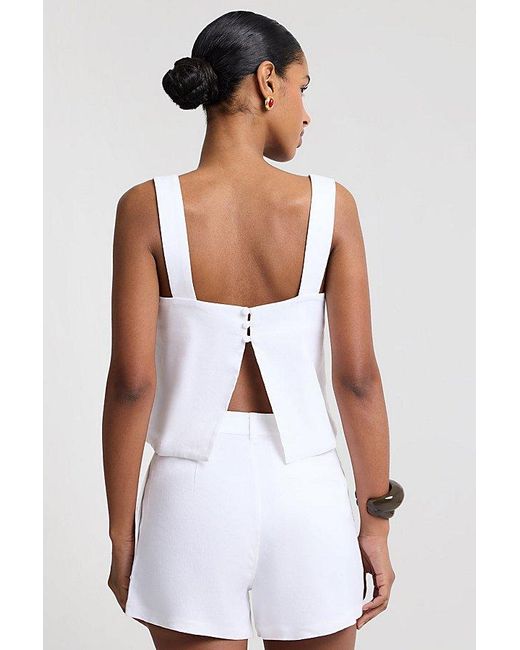 Onia White Open Back Shell Top