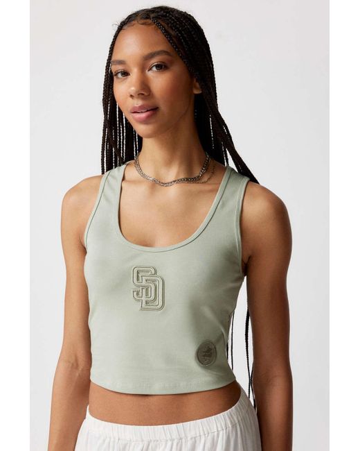 Urban Outfitters Green Mlb San Diego Padres Embroidered Tank Top