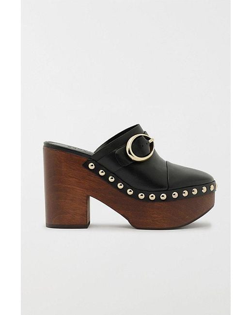 SCHUTZ SHOES Brown Piper Platform Buckle Clog