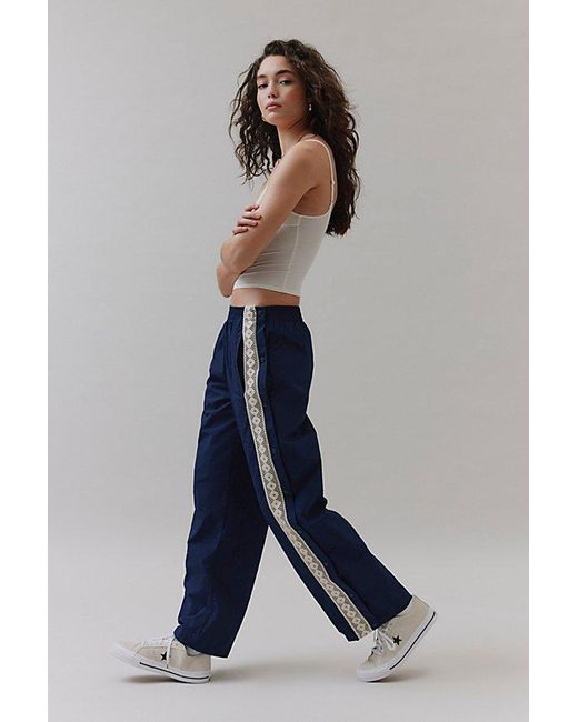 BDG Jess Boho Nylon Track Pant in Blue Lyst