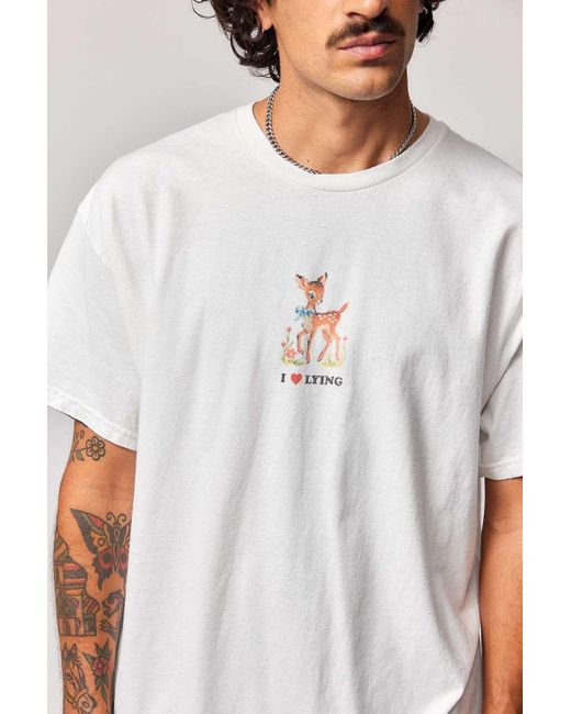 Urban Outfitters White Uo I Love Lying T-shirt for men