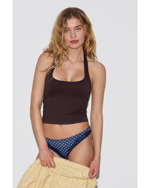 Out From Under Black Wren Padded Rib Seamless Halter Top