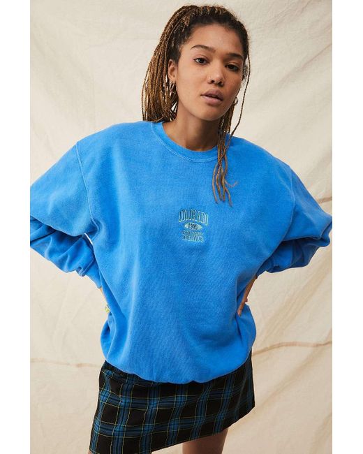 Urban Outfitters Blue Uo Colorado Springs Sapphire Crew Neck Sweatshirt