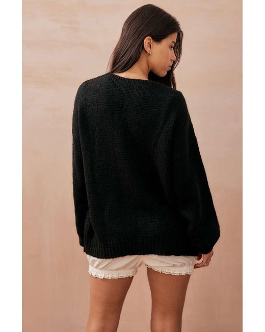 Urban Outfitters Black Uo Bow Knit Cardigan