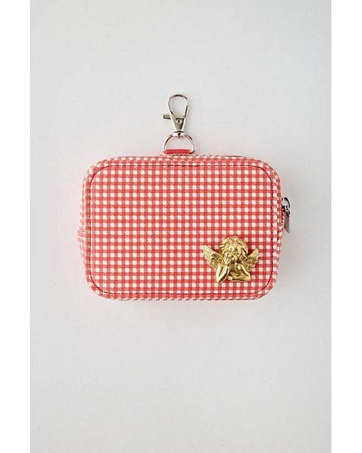 Urban Outfitters Red Uo Printed Charm Tech Case Keychain