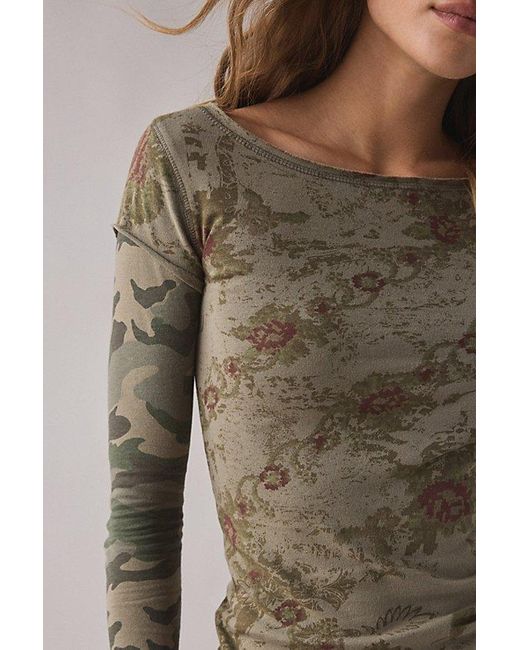 BDG Brown Sloane Layered Twofer Long Sleeve Tee