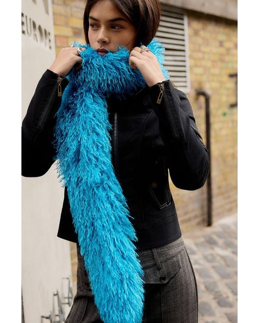 Urban Outfitters Blue Uo Sylvie Faux Fur Scarf
