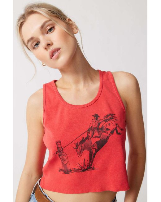 Urban Outfitters Red Lone Star Cowboy Graphic Tank Top