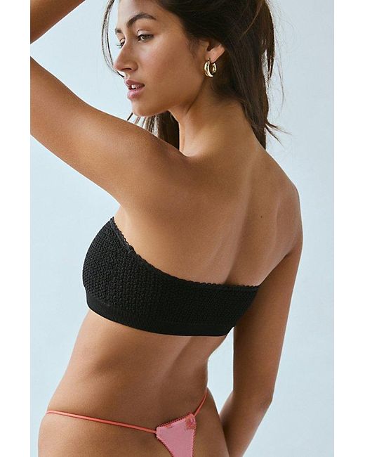 Out From Under Black Piper Pinch-Front Bandeau Bra Top