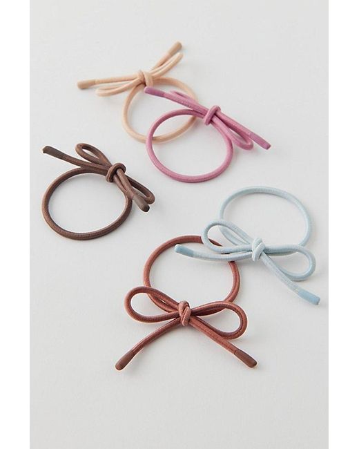 Urban Outfitters Natural Bow Elastic Hair Tie Set