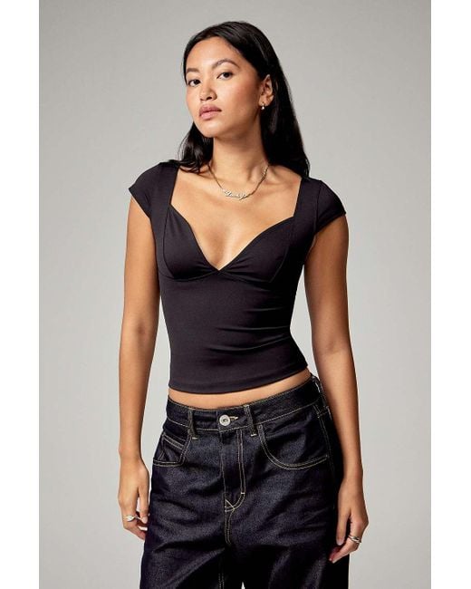 Silence + Noise Blue Silence + Noise Greta Sweetheart Top
